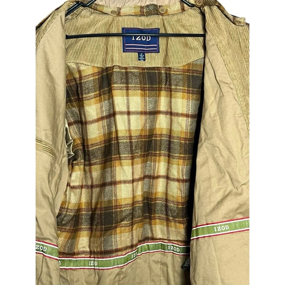 Vintage Corduroy Chore Barn Jacket‎ Mens Plaid Lined Heavyweight Denim Med IZOD